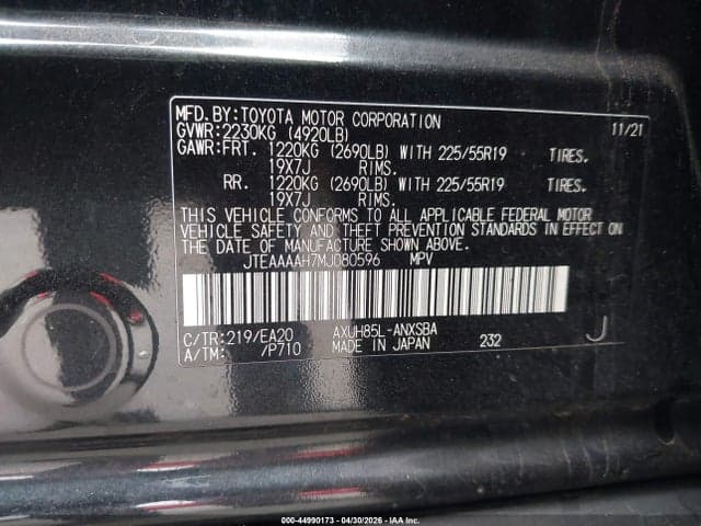 2021 TOYOTA VENZA LIMITED 9