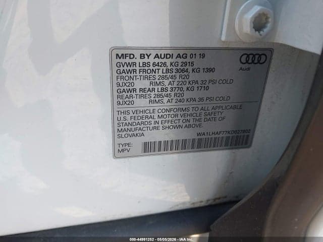 2019 AUDI Q7 45 PREMIUM/45 SE PREMIUM 9