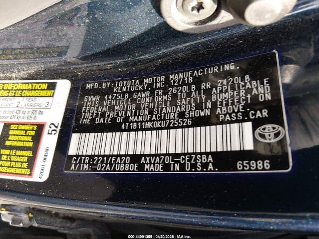 2019 TOYOTA CAMRY SE 9