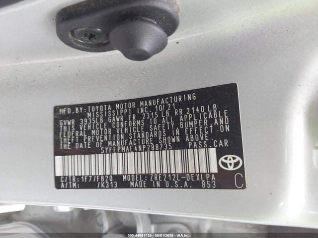 2022 TOYOTA COROLLA LE 9