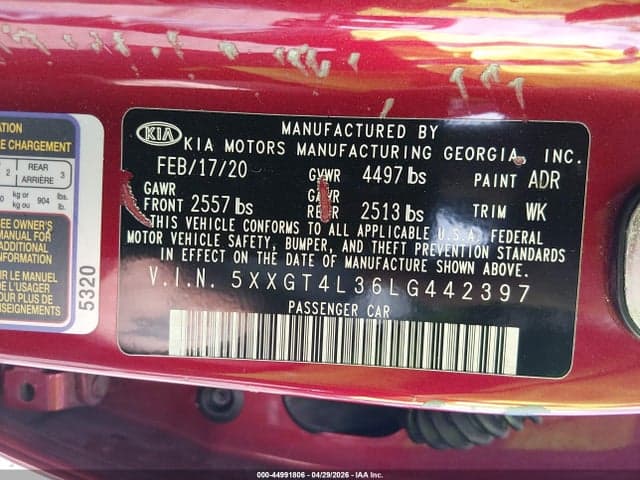 2020 KIA OPTIMA S 9