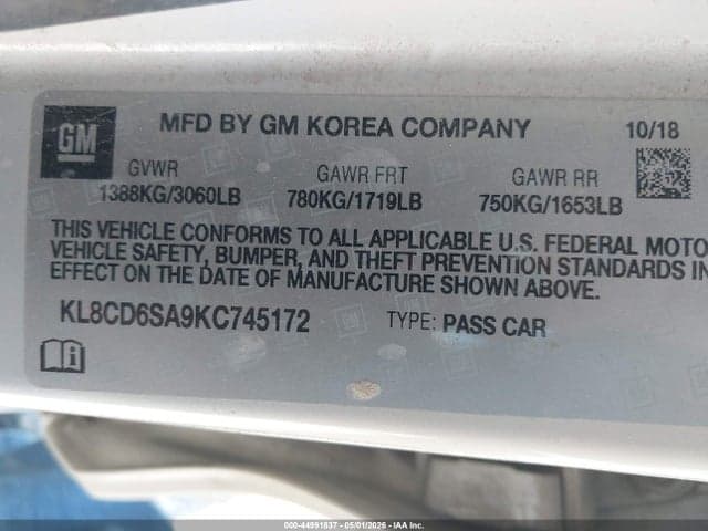 2019 CHEVROLET SPARK 1LT CVT 9
