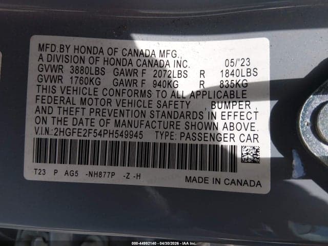 2023 HONDA CIVIC SPORT 9