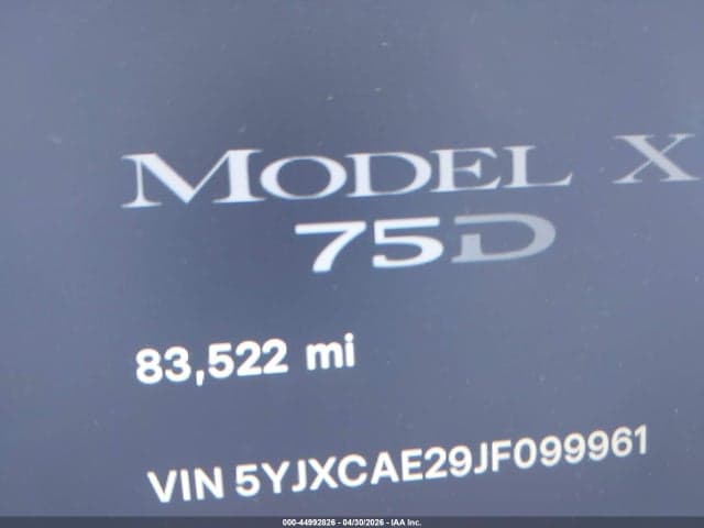 2018 TESLA MODEL X 100D/75D/P100D 15