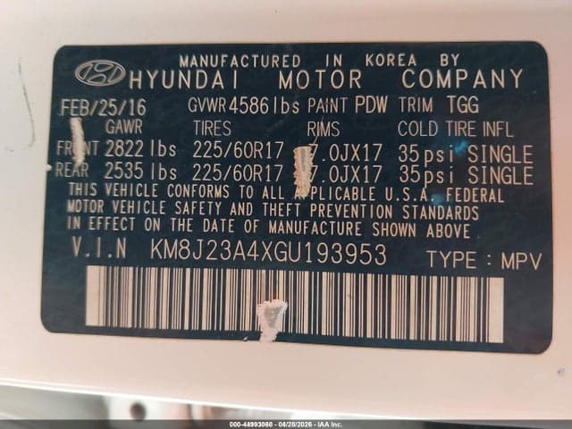 2016 HYUNDAI TUCSON SE 9