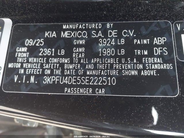 2025 KIA K4 EX 9