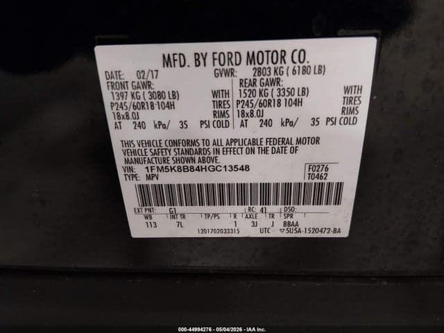 2017 FORD EXPLORER 9