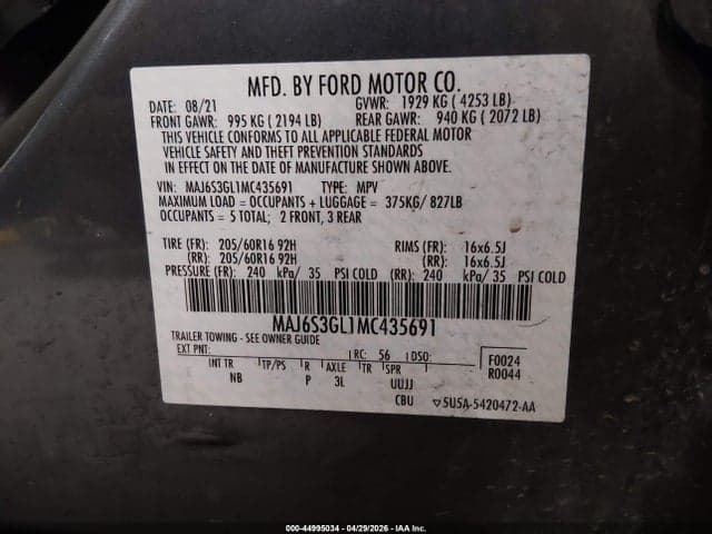 2021 FORD ECOSPORT SE 9