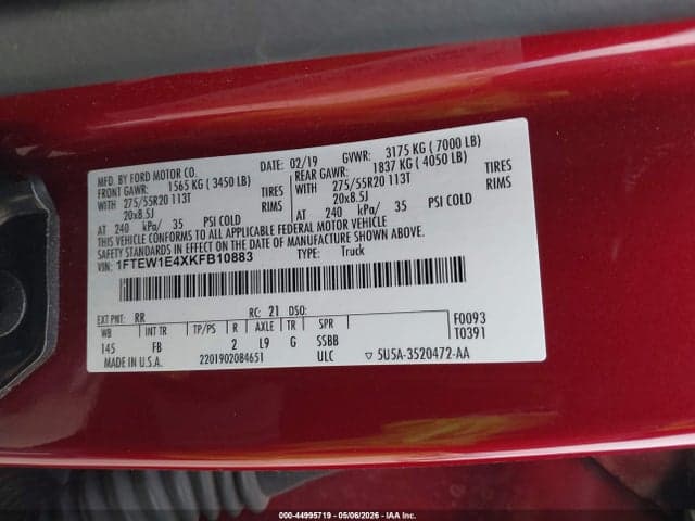 2019 FORD F-150 XLT 9