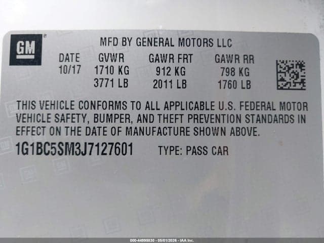 2018 CHEVROLET CRUZE LS AUTO 9