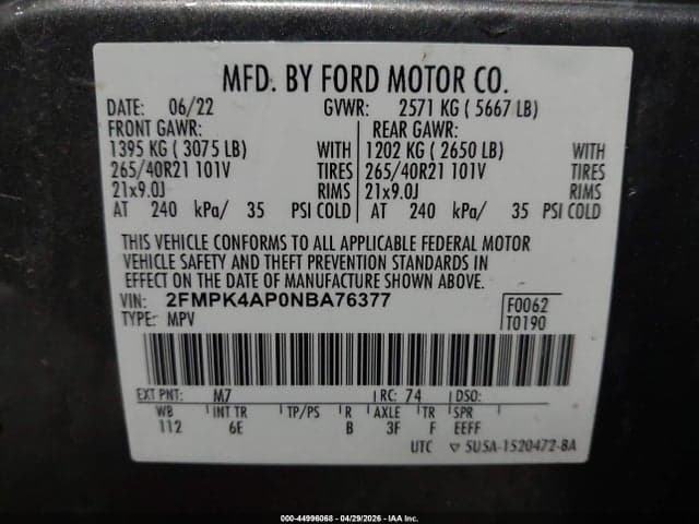 2022 FORD EDGE ST 9