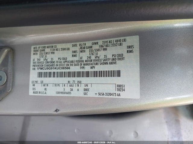 2019 FORD ESCAPE SE 9