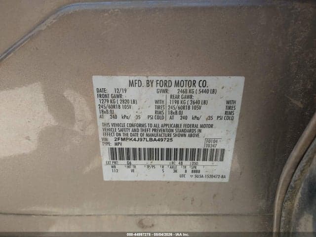 2020 FORD EDGE SEL 9