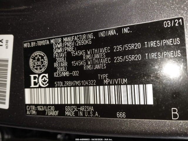2021 TOYOTA HIGHLANDER XSE 9