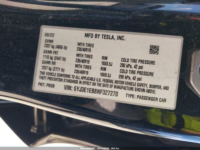 2022 TESLA MODEL 3 LONG RANGE DUAL MOTOR ALL-WHEEL DRIVE 9