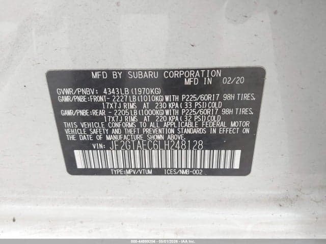 2020 SUBARU CROSSTREK PREMIUM 10