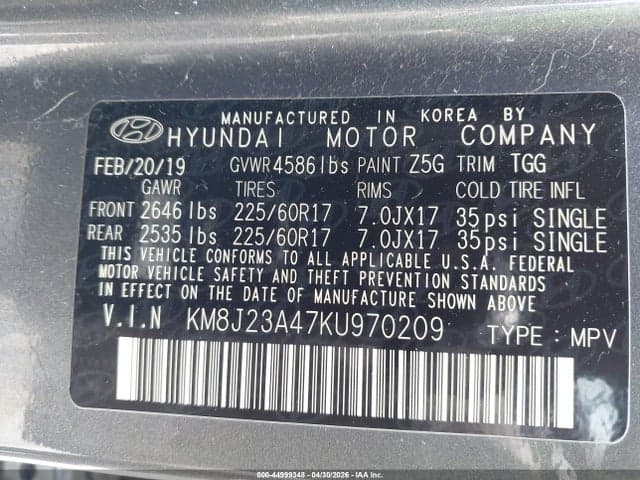 2019 HYUNDAI TUCSON SE 9