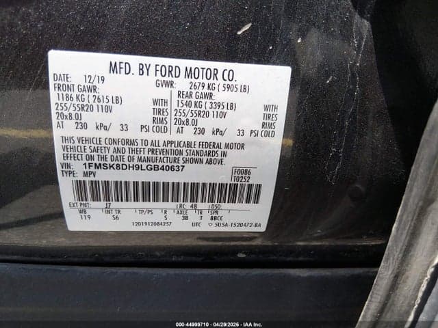 2020 FORD EXPLORER XLT 9