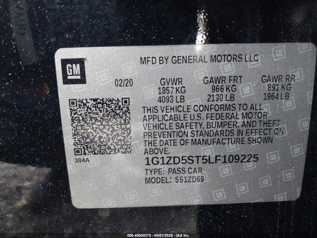 2020 CHEVROLET MALIBU FWD LT 9