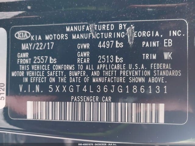 2018 KIA OPTIMA LX 9