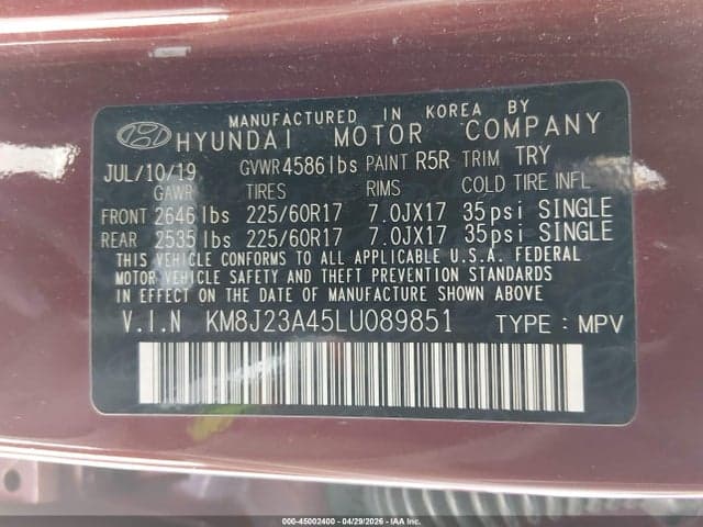 2020 HYUNDAI TUCSON SE 9