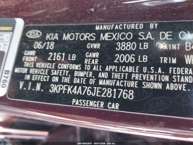 2018 KIA FORTE LX 9