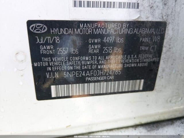 2018 HYUNDAI SONATA SE 9
