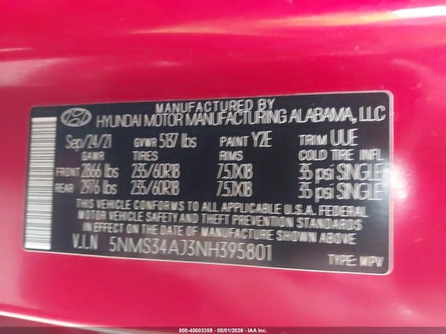 2022 HYUNDAI SANTA FE SEL 9