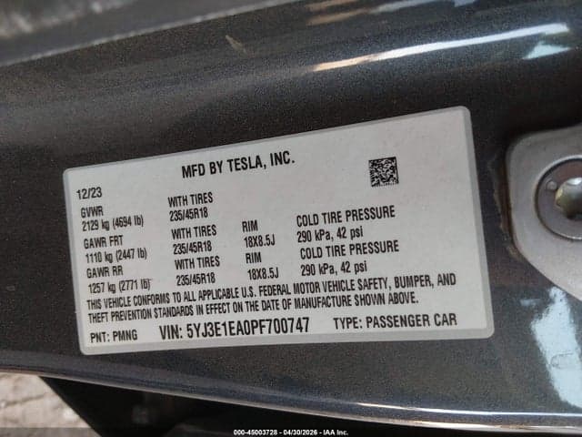 2023 TESLA MODEL 3 REAR-WHEEL DRIVE 9