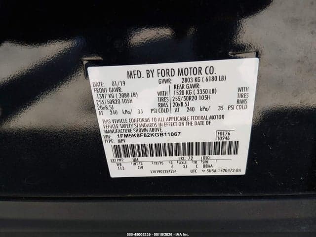 2019 FORD EXPLORER LIMITED 9