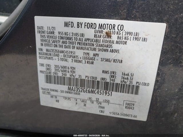 2021 FORD ECOSPORT SE 9