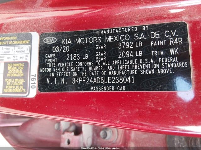 2020 KIA FORTE LXS 9