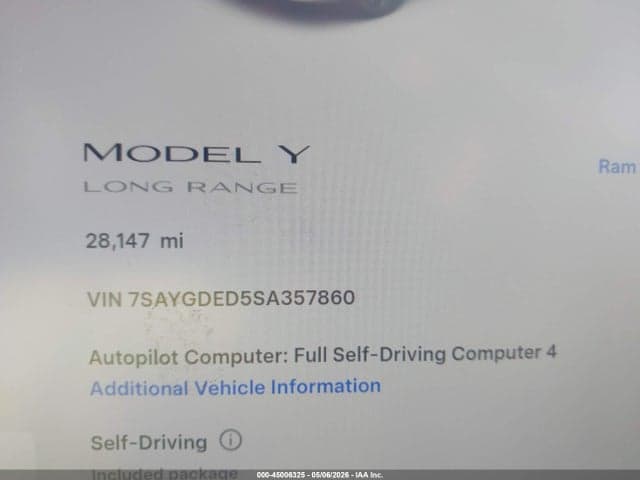 2025 TESLA MODEL Y LONG RANGE DUAL MOTOR REAR-WHEEL DRIVE 7