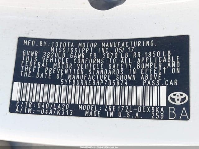 2017 TOYOTA COROLLA XSE 9