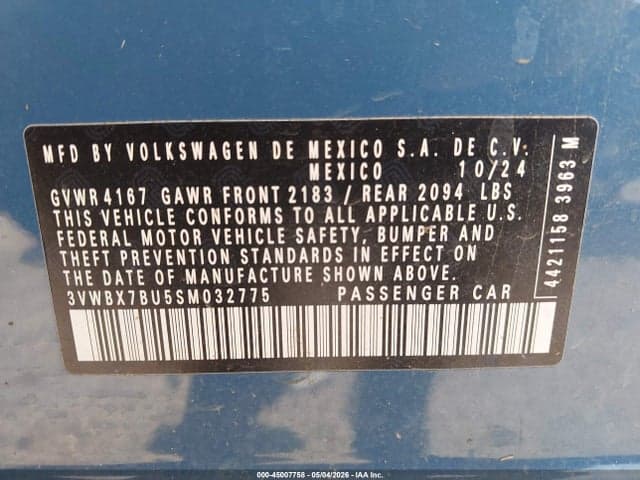 2025 VOLKSWAGEN JETTA 1.5T SPORT 9