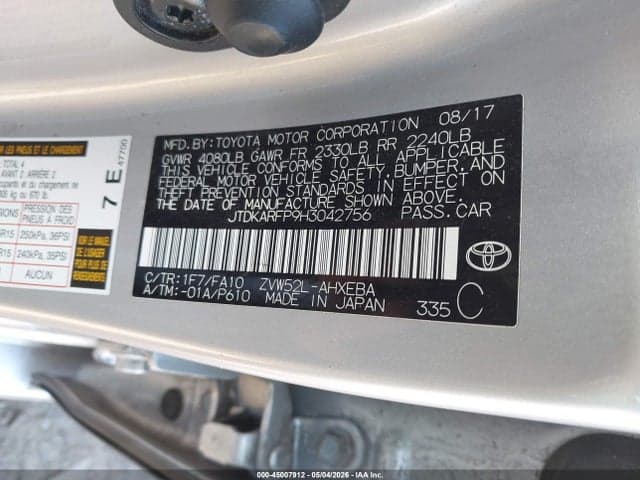 2017 TOYOTA PRIUS PRIME PLUS 9