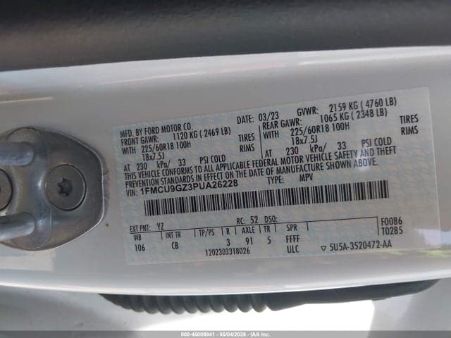 2023 FORD ESCAPE ACTIVE 9