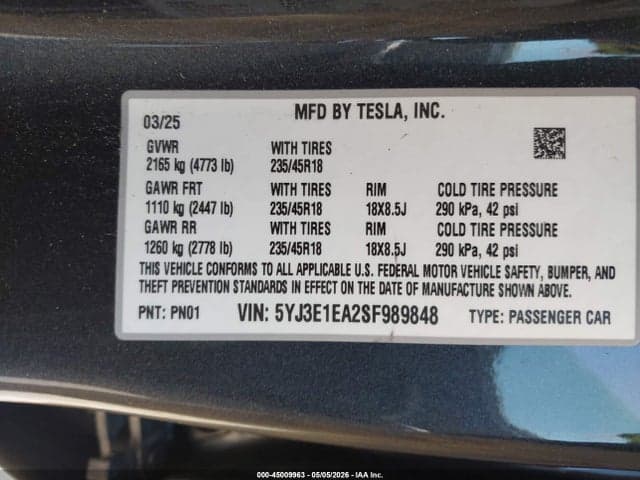2025 TESLA MODEL 3 9