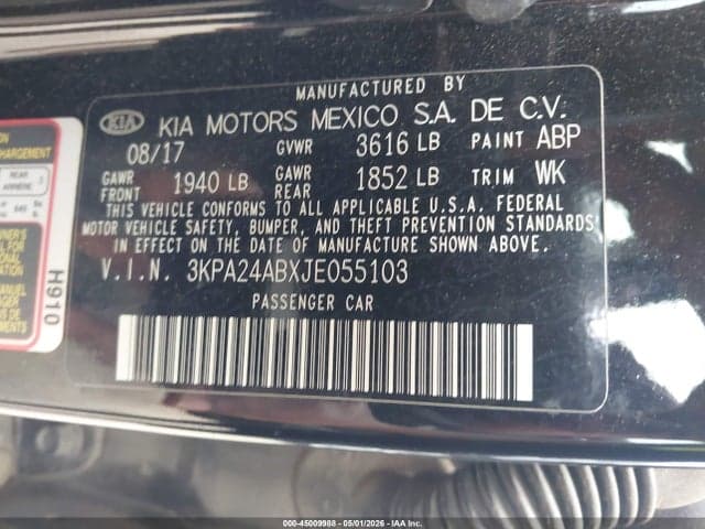 2018 KIA RIO LX 9