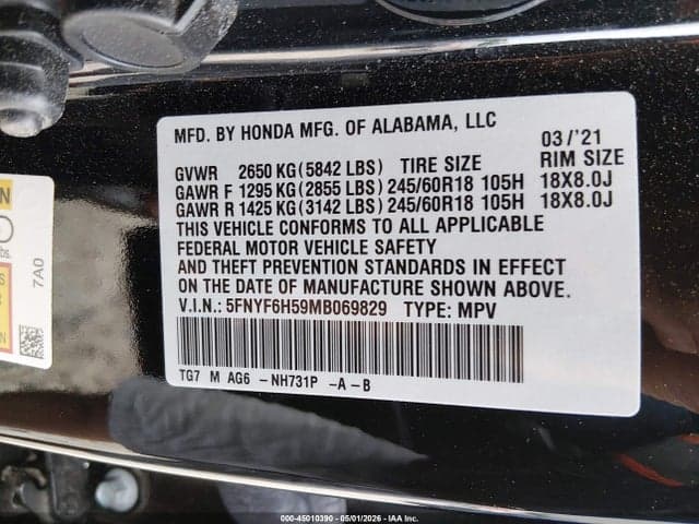 2021 HONDA PILOT AWD EX-L 8
