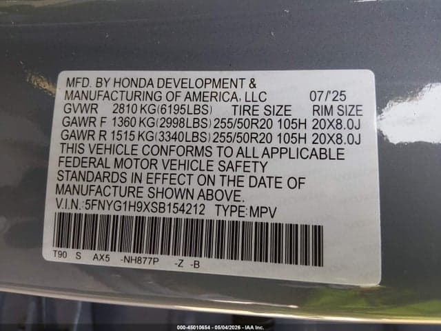 2025 HONDA PILOT BLACK EDITION 9
