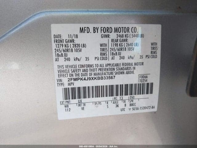 2019 FORD EDGE SEL 9