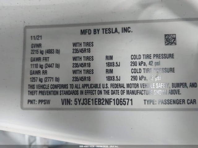 2022 TESLA MODEL 3 LONG RANGE DUAL MOTOR ALL-WHEEL DRIVE 9