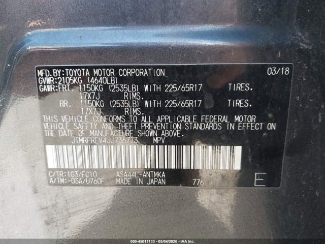 2018 TOYOTA RAV4 XLE 9