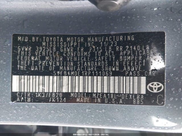 2024 TOYOTA COROLLA LE 9