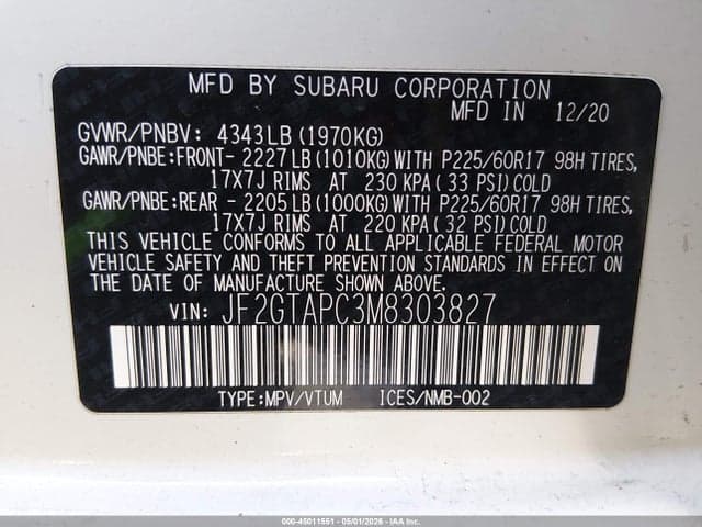 2021 SUBARU CROSSTREK PREMIUM 9