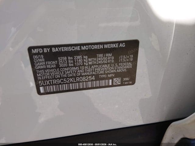 2019 BMW X3 XDRIVE30I 9