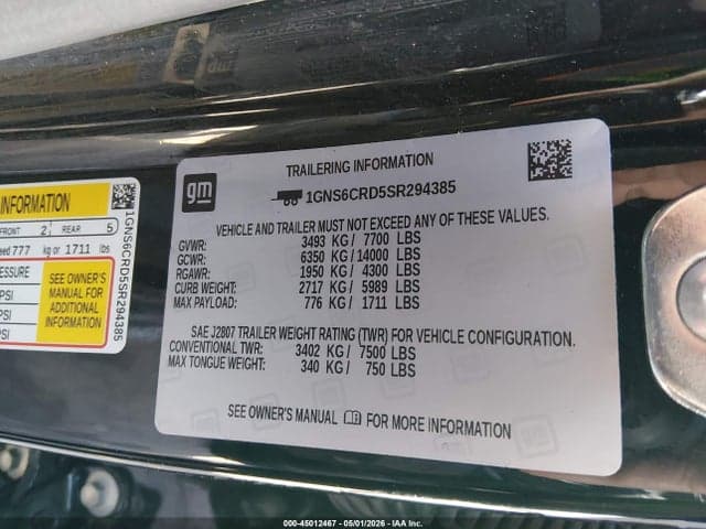 2025 CHEVROLET SUBURBAN 4WD LT 9