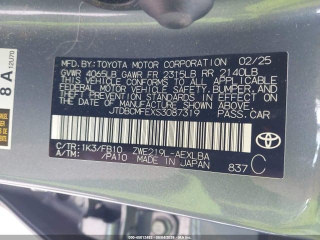 2025 TOYOTA COROLLA HYBRID LE 9