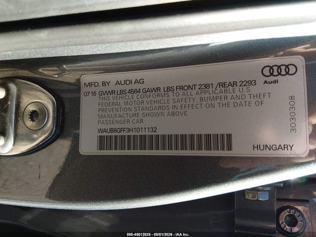 2017 AUDI A3 2.0T PREMIUM 10